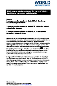 5 Jahre genormte Europaletten der Marke WORLD - Bewährung, Innovation, Globalität